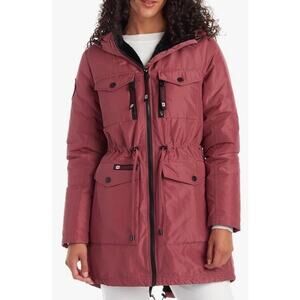 Canada Weather Gear Anorak Sherpa Coat‎ Women’s Medium Berry Pink Faux Fur Hood